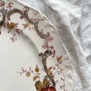 2 polychrome ironstone dinner plates "Wentworth" by Emile Bourgeois