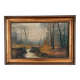 Antique original forest landscape oil painting c. 1910