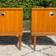 Vintage teak bedside tables from the 1970s.