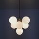 Brass and opaline glass Sputnik chandelier by Kaiser Leuchten