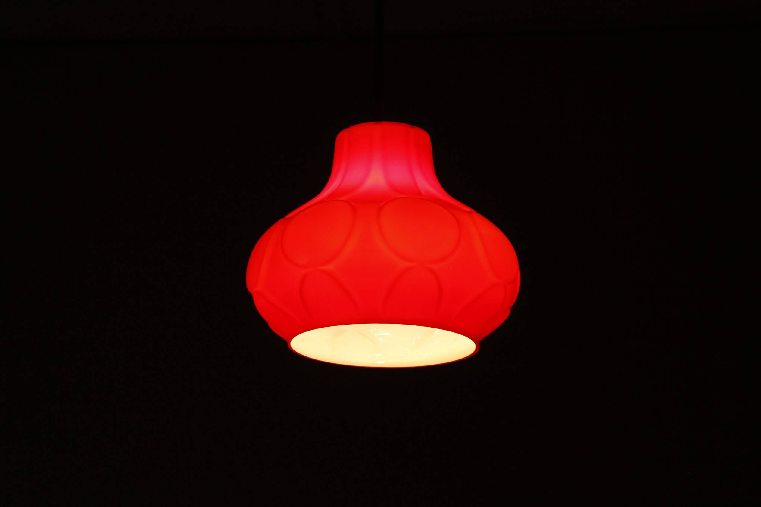 Glass and Brass Pendant by Napako , 1970s
