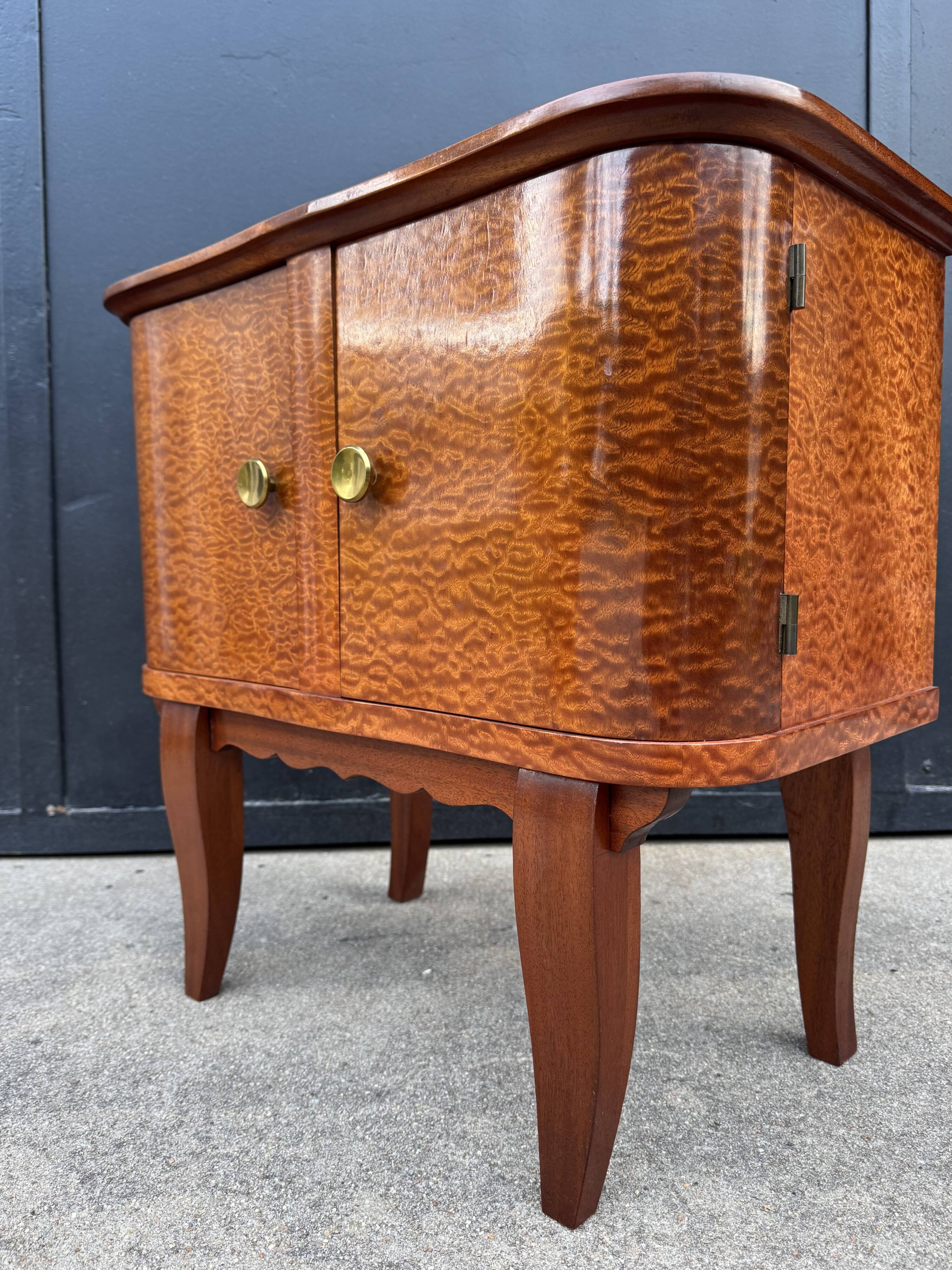 Mahogany veneered bedside table from the 1950s.