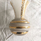 Glass vase with bands and golden patterns Vintage