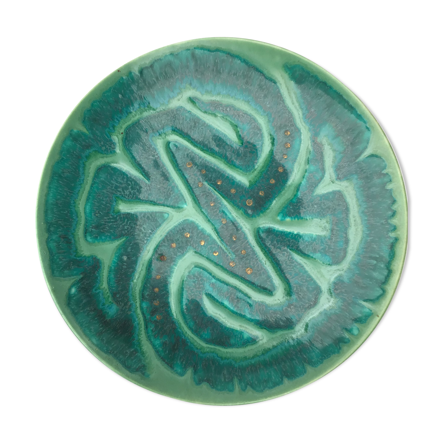 Decorated plate M.Lacoste Kergoel Quimper