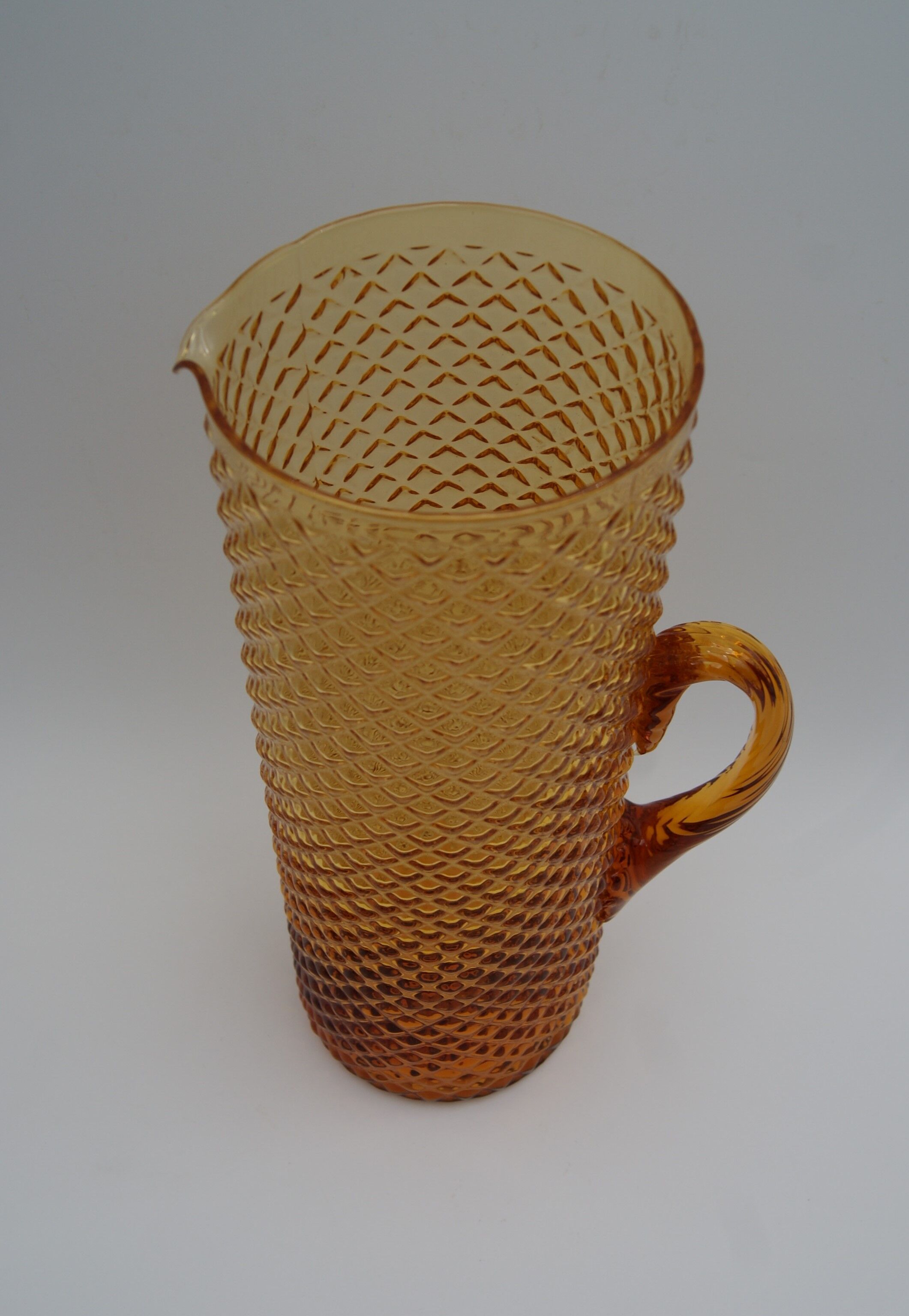 Large vintage amber glass decanter