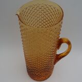 Large vintage amber glass decanter