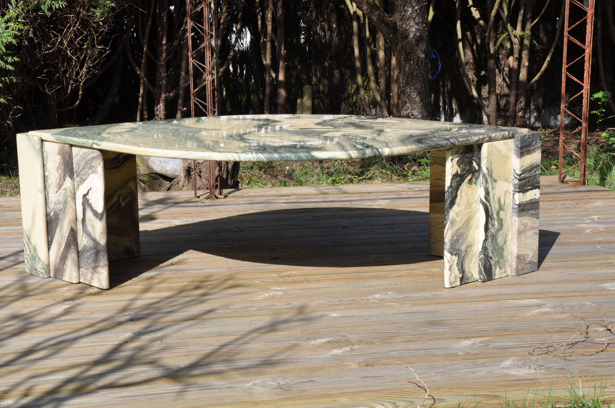 70s marble coffee table