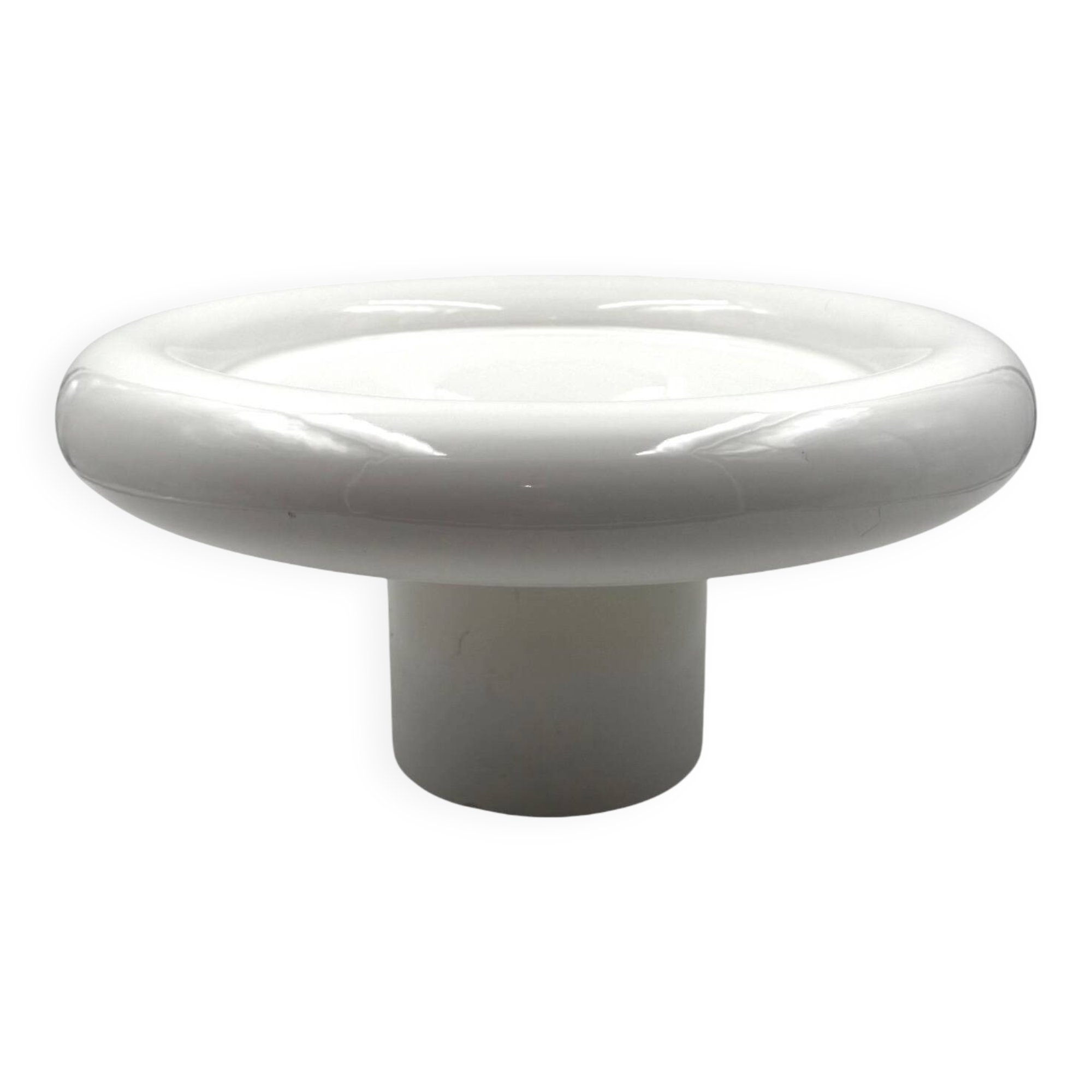 Roberto Arioli, vase en céramique blanche de l'ère spatiale, Gabbianelli Italie ca. 1970