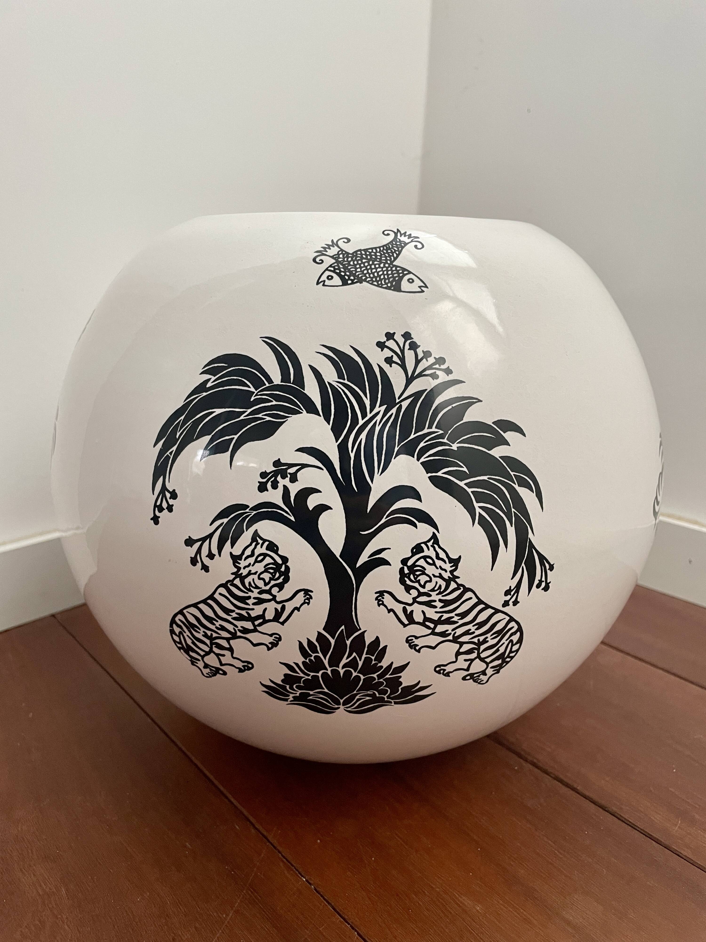 Vintage Molin Charolles Ball Vase 28 cm