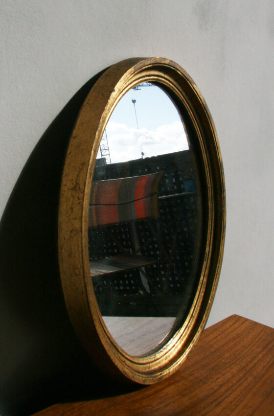 Golden mirror oval 32x25cm