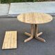 Table à manger ronde décapée extensible style Rainer Daumiller Hirtshal 146