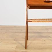 Mid-Century Teak and Rattan Nightstands by Søren Rasmussen, Denmark, 1960s,