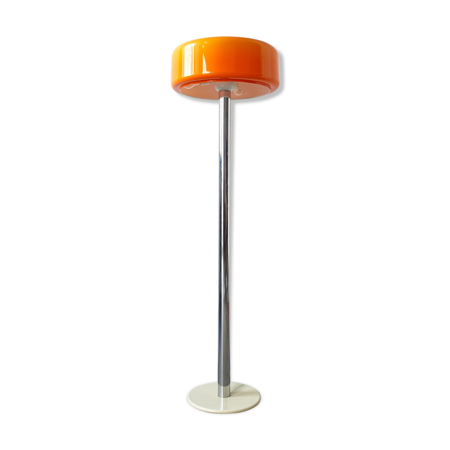 Floor Lamp Chrome and Orange, 1970's