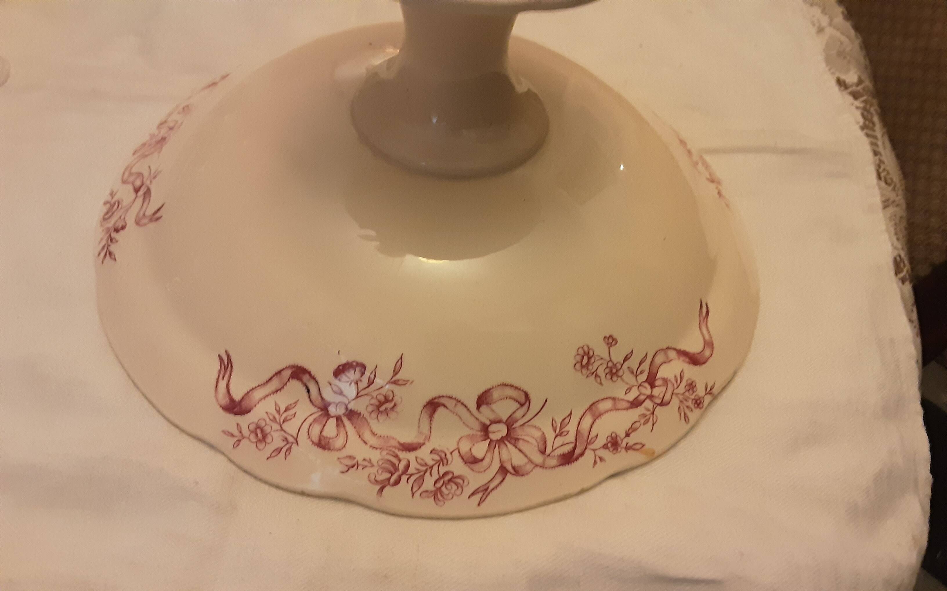 LONGCHAMP EARTHENWARE COMPOTE DISH RIBBON MODEL