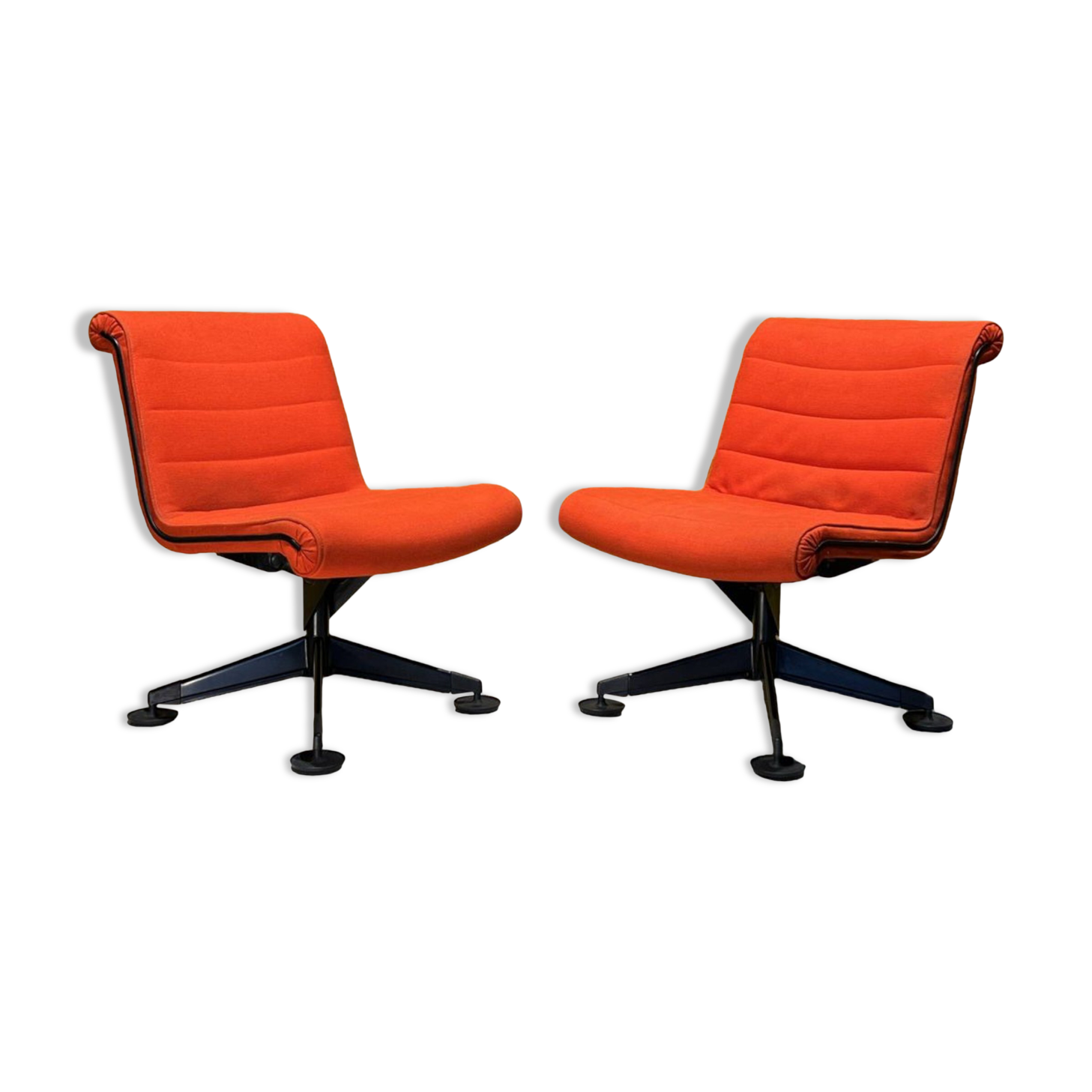 Orange Lounge Chair By Kiga Spa For Knoll, Germany, 1960's