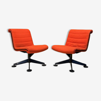 Orange Lounge Chair By Kiga Spa For Knoll, Germany, 1960's