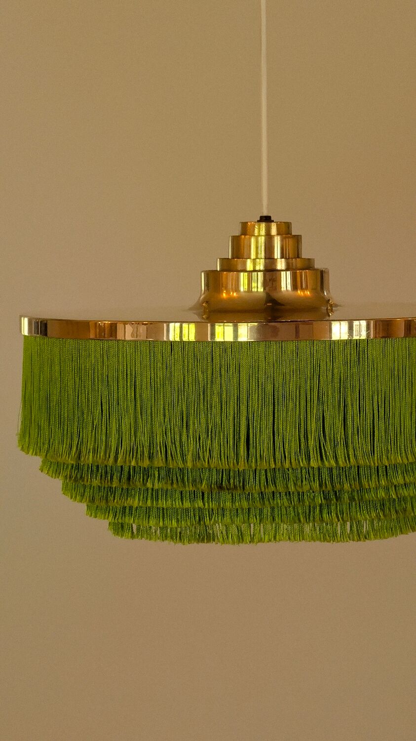Superb brass fringed pendant light T-603 Hans Agne Jakobsson