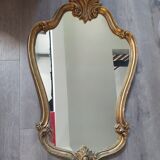 Baroque mirror rocaille Louis XV golden vintage