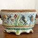 Important planter cache pot barbotine decor insects musicians late 19th century