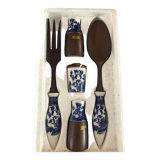 Vintage set salad service salt pepper mustard pot year 1970 new without its packaging o