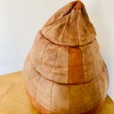 Pouf en patchwork de cuir 70´s vintage