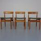 Dining chairs in teak and leather by Farsø Stolefabrik, 1960s, set of 3.