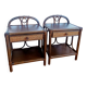 Pair of vintage 1960s rattan bedside tables
