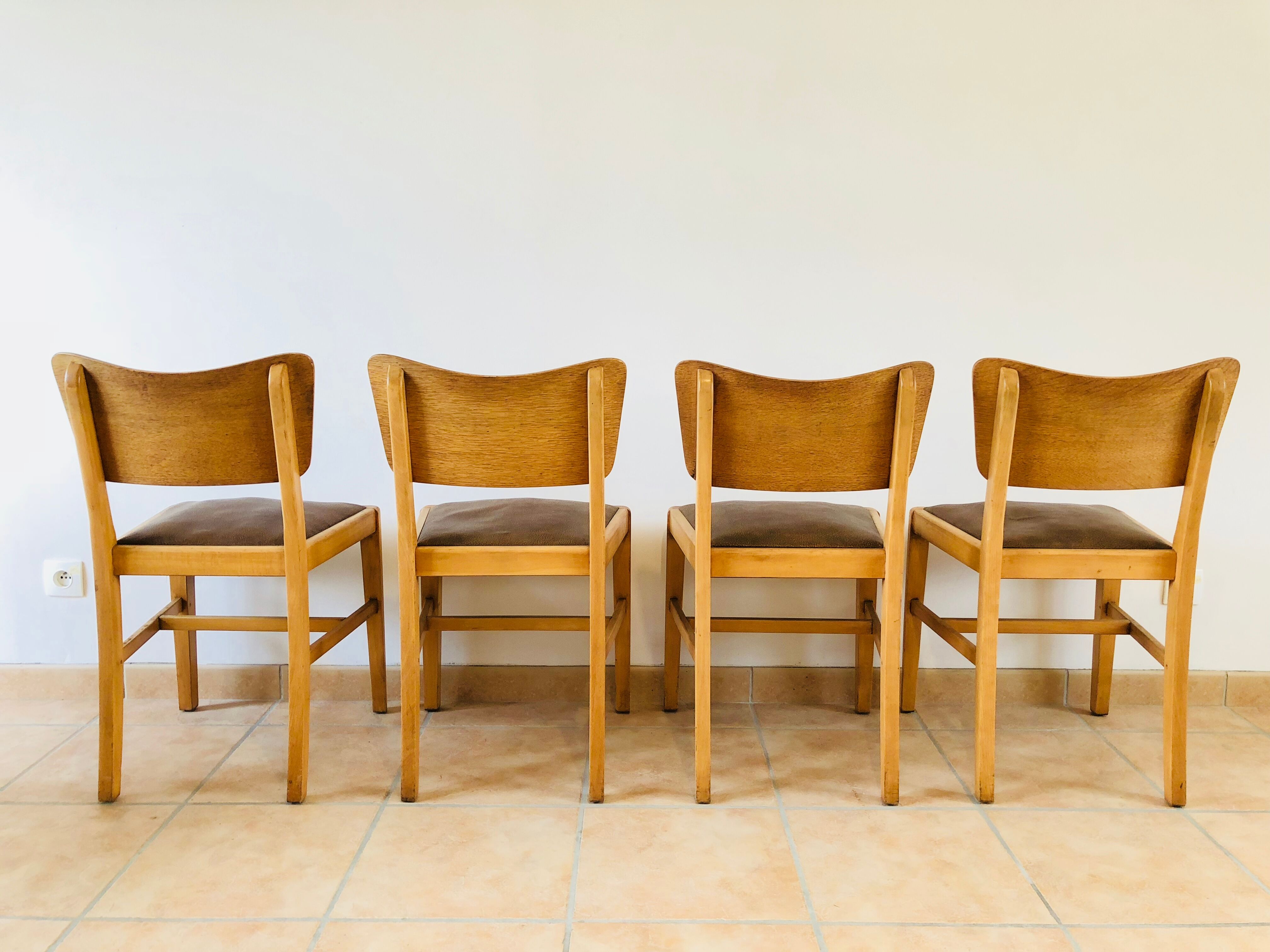 Set of 4 chairs oak