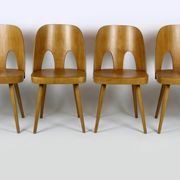 Wooden chairs by oswald haerdtl for ton (thonet), 1960s, set of 4