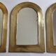 Set of three Moroccan brass mirrors in the form of arches, 43 cm