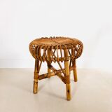 Rattan stool by Franco Albini for Vittorio Bonacina, Italy 60s