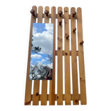 Pine mirror coat rack 1980