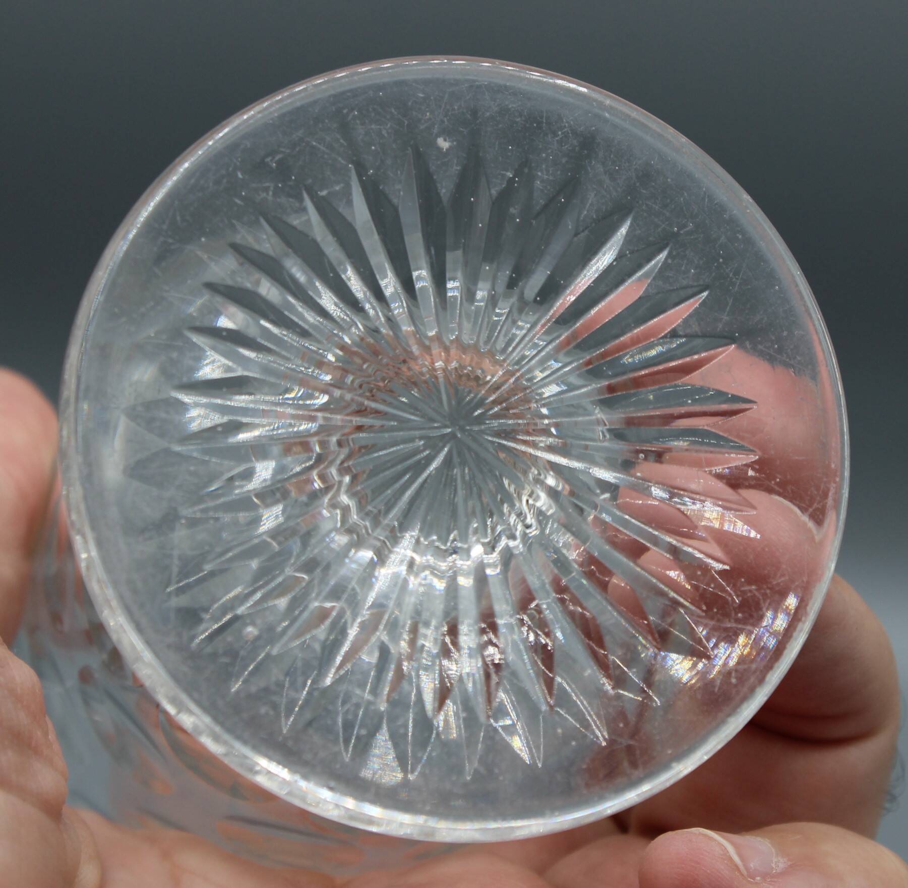 Old baccarat crystal glass with absinthe bistrot pastille decoration