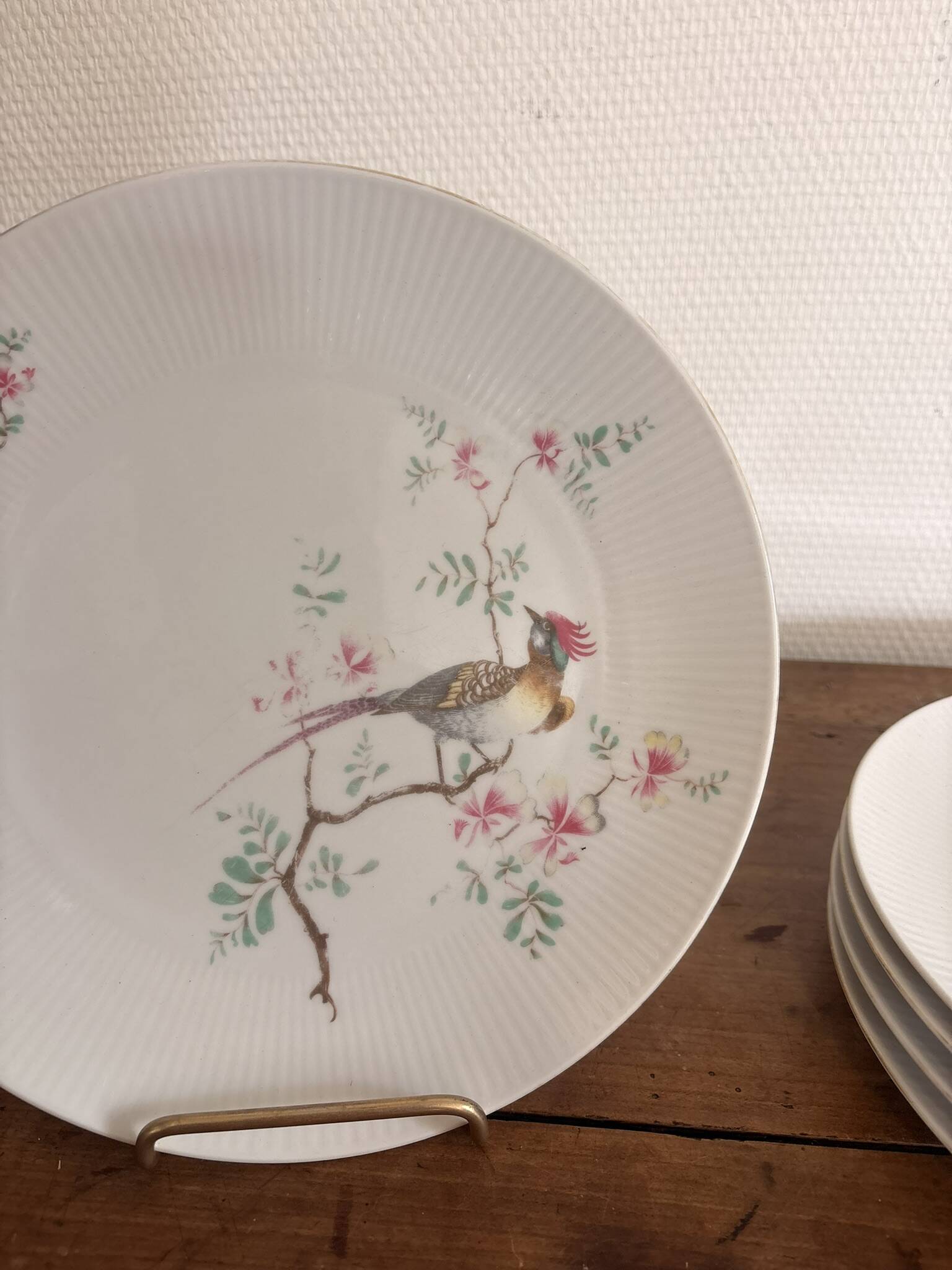 Lot 5 Plates Porcelain Seltmann Weiden Bavaria Birds Pheasant