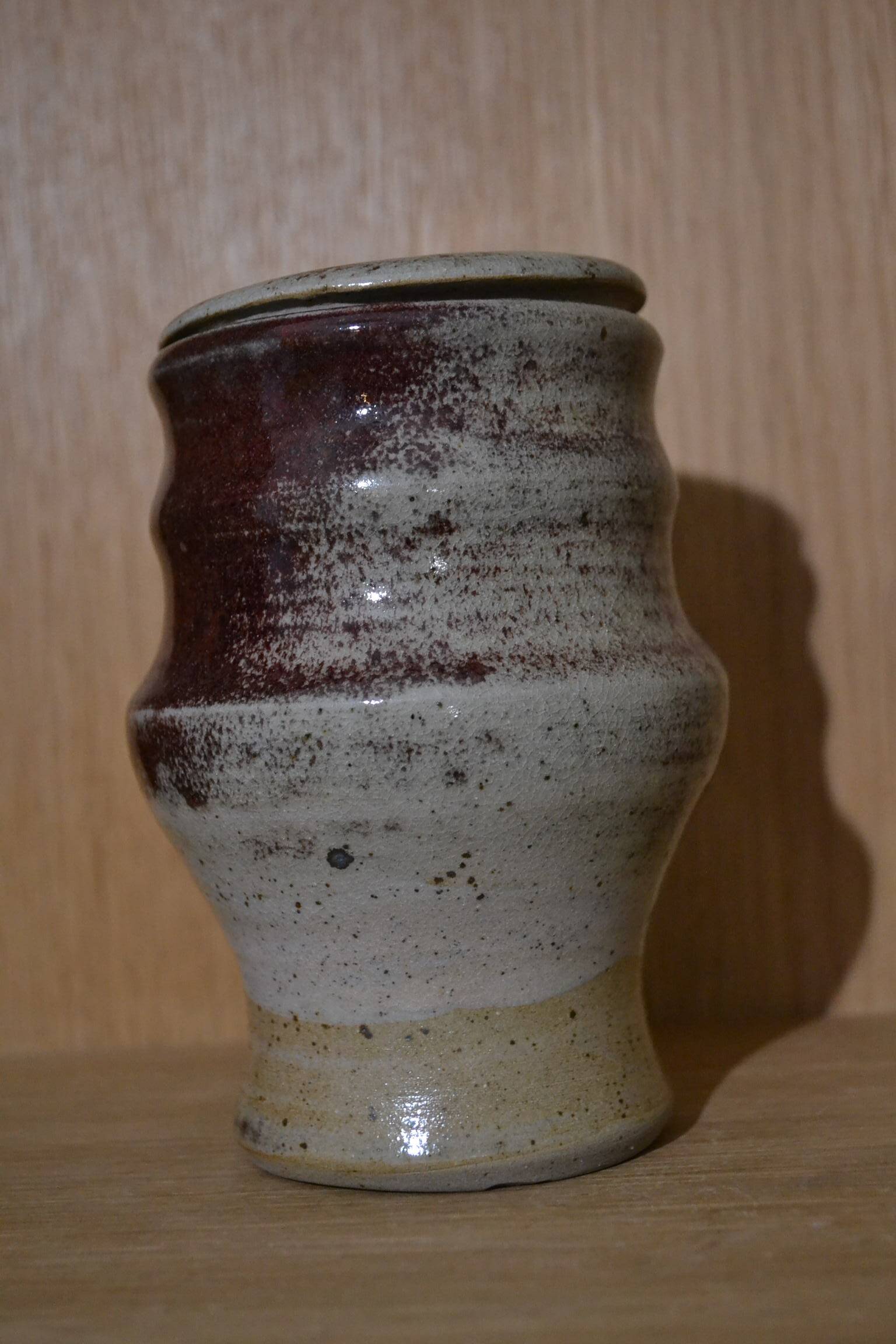 Stoneware candy dish signed