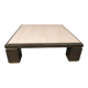 Copper and travertine coffee table by Belgochrom, 1970s