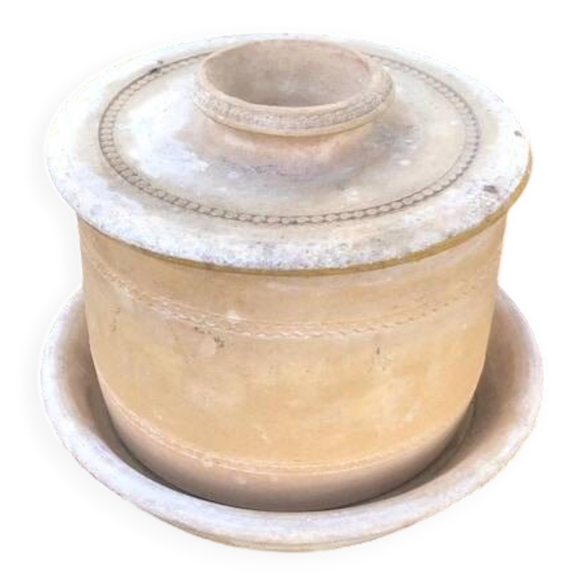 Vintage Biot Terracotta Butter Cooler: French Farmhouse Glazed Ceramic