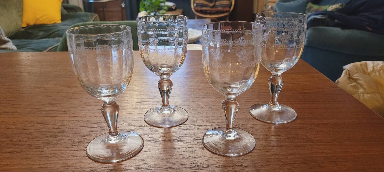 Late 19th century stemmed glasses