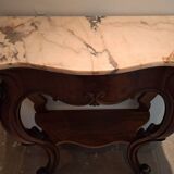 Console Napoleon III mahogany, pink marble top