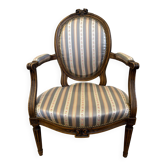 Louis XVI style medallion cabriolet armchair