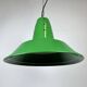 Industrial Italian Green Factory Hanging Lamp, 1970s