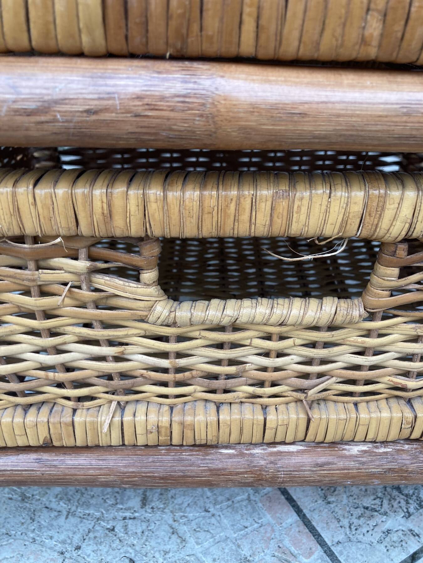 Vintage rattan chiffonier