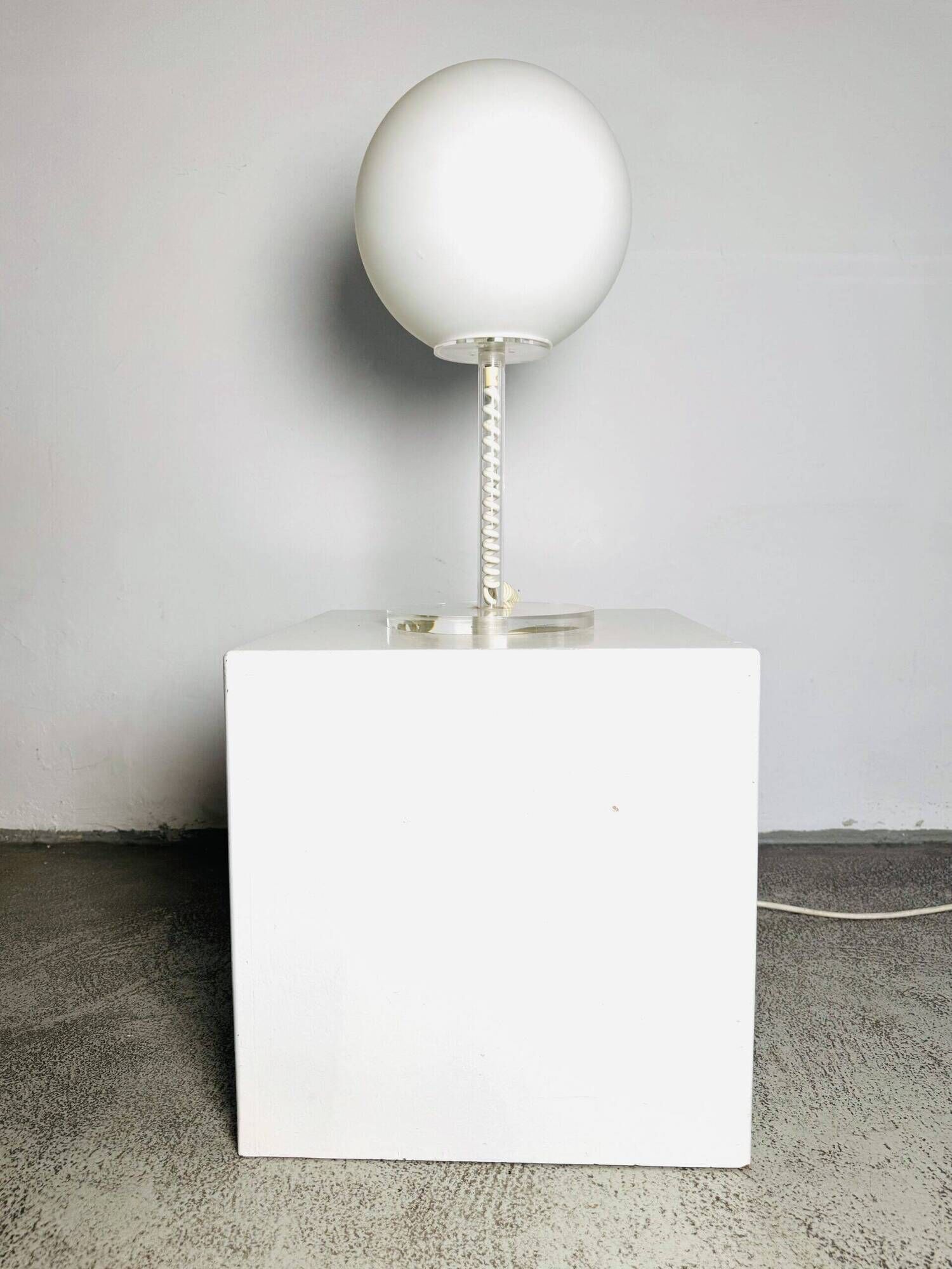 Milky Glass Sphere Table Lamp By Harco Loor For Harco Loor Design, The Netherlands 1980S