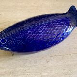 Vintage blue ceramic serving dish by Environmental Ceramics Inc., San Francisco, 1966