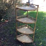 Rattan corner shelf