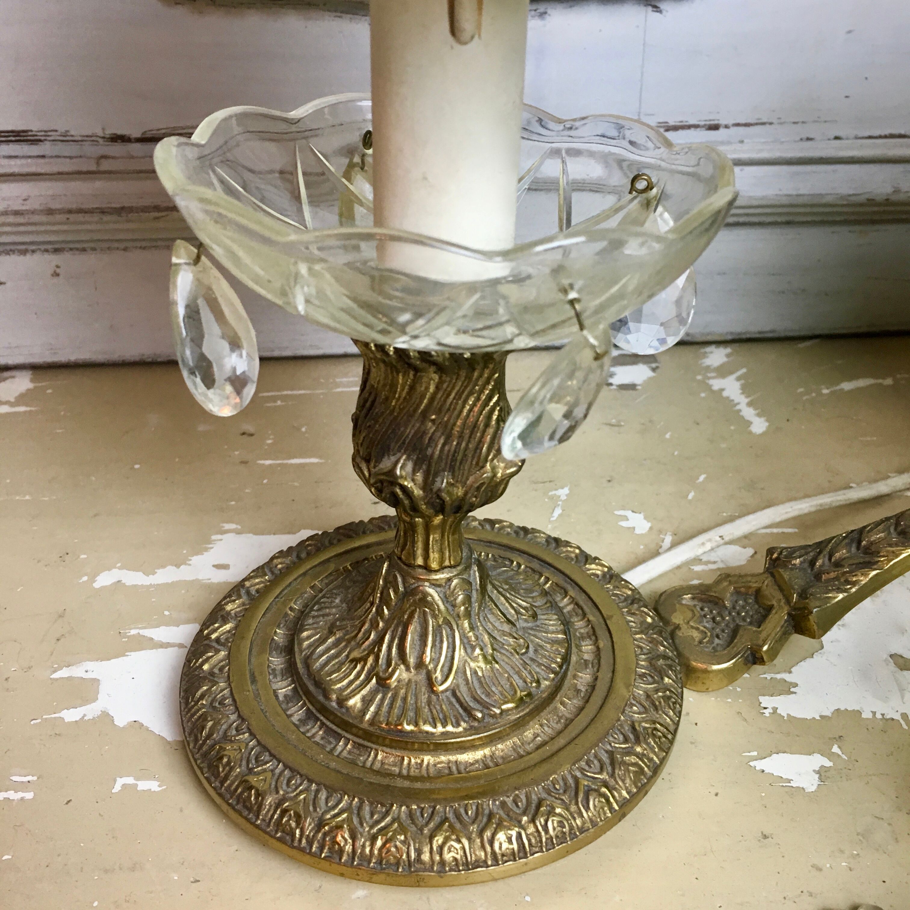 Ancient cave lamp in gilded bronze