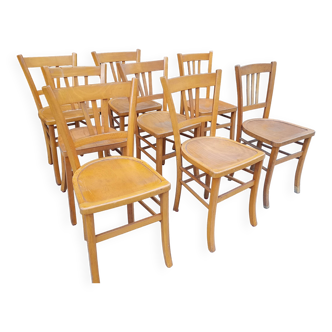 Set of eight luterma bistro chairs.
