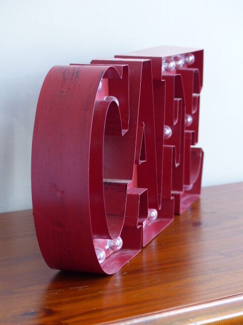 Letters bright vintage cafe red metal