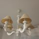 White wooden chandelier 5 branches