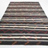 7x10 Contemporary Striped Kilim Area Rug, 204x300Cm